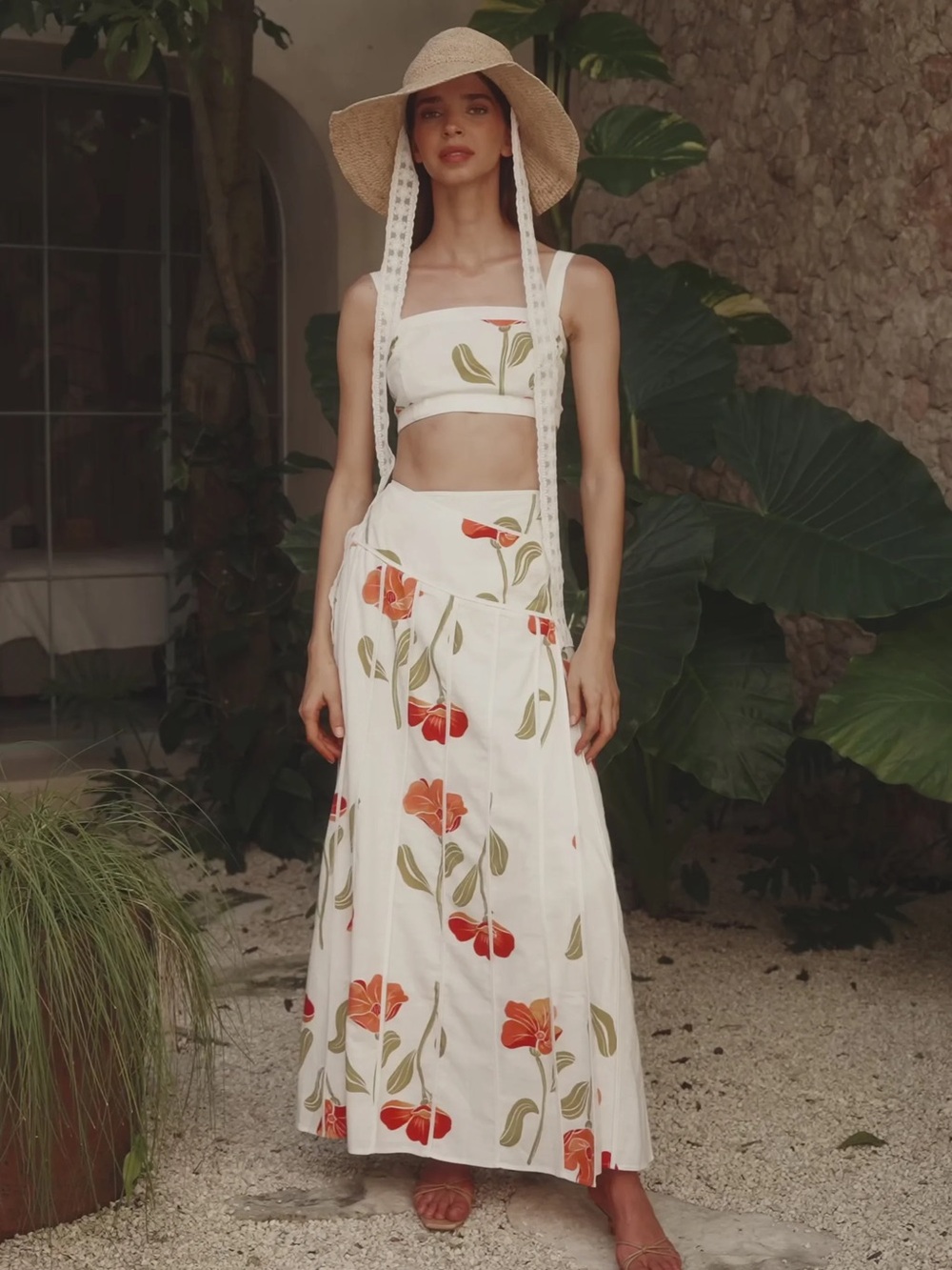 COMMENSE Floral Crop Top & Skirt Set - Picture 7 of 7